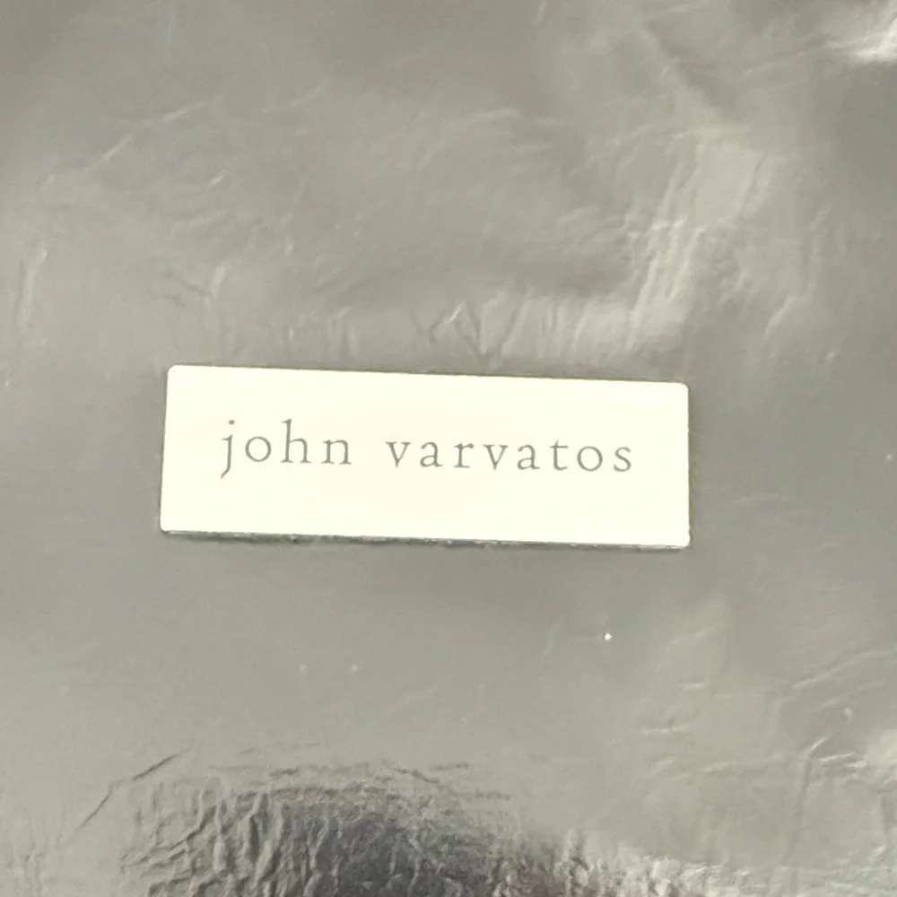 John Varvatos Black Glossy Faux Leather Duffel